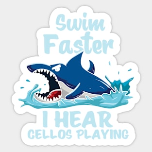 SHARK / SWIMMING: Swim Faster Gift Sticker